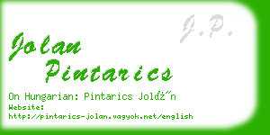 jolan pintarics business card